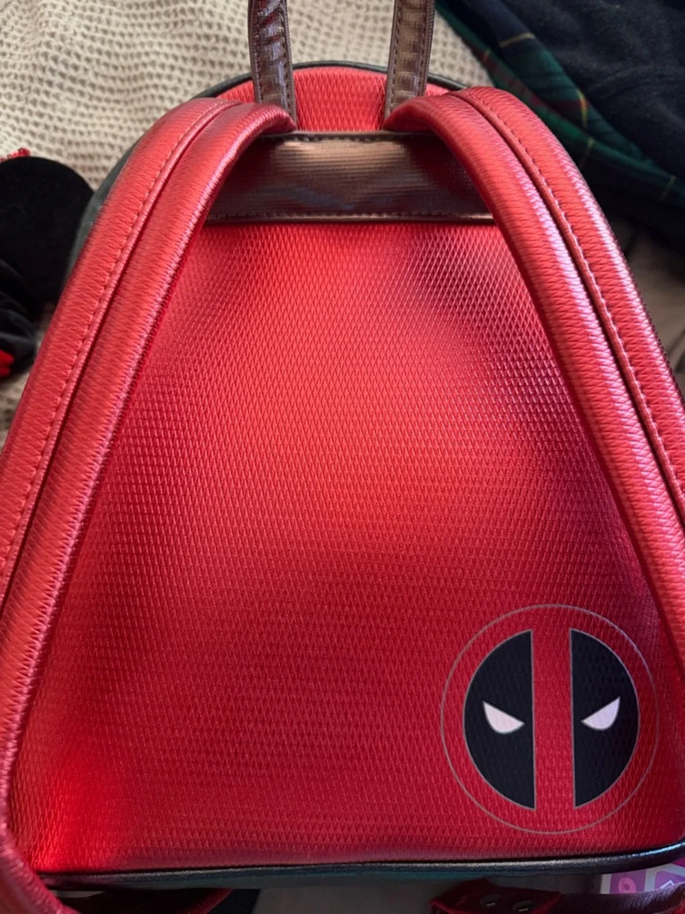 Loungefly Marvel Deadpool Red Black Brown Mini Backpack